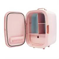 Happiq Cosmetica Koelkast 12L – Beauty Fridge – Compacte Make-up Koelkast – Voor Lippenstift en Huidverzorging – Voor Slaapkamer en Kantoor – Roze