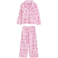 Next - Meisjes - Pyjama met knopen en jerseystof - Roze