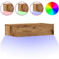 vidaXL Nachtkastje 60x35 cm spaanplaat oud hout