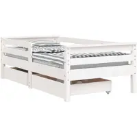 vidaXL Kinderbedframe met lades 70x140 cm massief grenenhout wit