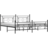 vidaXL Bedframe met hoofd- en voeteneinde metaal zwart 193x203 cm