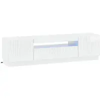 vidaXL LED tv-meubel Hoogglans Wit Bewerkt hout