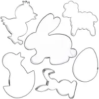 Orion Stalen uitsteker voor gebak / peperkoekjes, Pasen, 6 stuks.