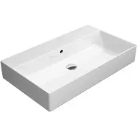 GSI Kube X Keramische wastafel 80x47cm, zonder kraangat, wit ExtraGlaze