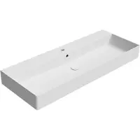 GSI Kube X Color Keramische wastafel 120x47cm, geslepen onderrand, mat wit