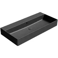 GSI Kube X Color Keramische wastafel 100x47cm, geslepen onderrand, zonder kraangat, mat zwart