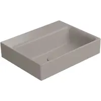 GSI Nubes Keramische wastafel 40x32cm, geslepen onderrand, zonder kraangat, mat tortora