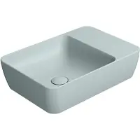 GSI Modo Keramische opbouwwastafel 50x35cm, zonder kraangat, mat ghiaccio