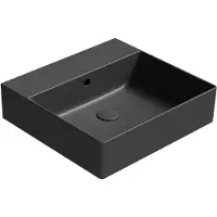 GSI Kube X Color Keramische wastafel 50x47cm, geslepen onderrand, zonder kraangat, mat zwart