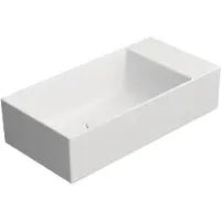 GSI Kube X Color Keramische wastafel 50x25cm, zonder kraangat, rechts/links, mat wit