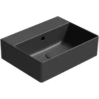 GSI Kube X Color Keramische wastafel 45x35cm, geslepen onderrand, zonder kraangat, mat zwart