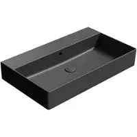 GSI Kube X Color Keramische wastafel 80x47cm, zonder kraangat, mat zwart