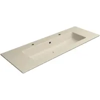 GSI Pura Dubbele keramische wastafel Slim 122x46cm, mat creta