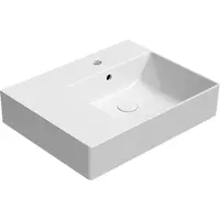 GSI Kube X Keramische wastafel 60x47cm, planchet links, geslepen onderrand, wit ExtraGlaze