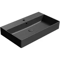 GSI Kube X Color Keramische wastafel 80x47cm, geslepen onderrand, mat zwart