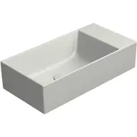 GSI Kube X Color Keramische wastafel 50x25cm, zonder kraangat, rechts/links, mat cenere