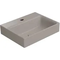 GSI Nubes Keramische wastafel 40x32cm, geslepen onderrand, mat tortora