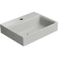GSI Nubes Keramische wastafel 40x32cm, geslepen onderrand, mat cenere