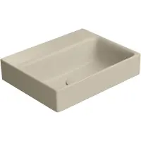 GSI Nubes Keramische wastafel 40x32cm, geslepen onderrand, zonder kraangat, mat creta
