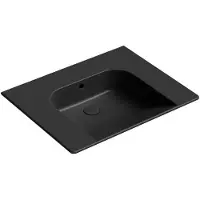 GSI Community Keramische wastafel 70x55cm, zonder kraangat, mat zwart