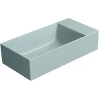 GSI Kube X Color Keramische wastafel 50x25cm, zonder kraangat, rechts/links, mat ghiaccio