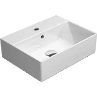 GSI Kube X Keramische wastafel 45x35cm, geslepen onderrand, wit ExtraGlaze