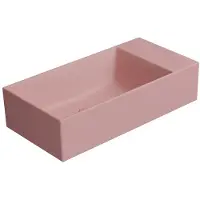 GSI Kube X Color Keramische wastafel 50x25cm, zonder kraangat, rechts/links, mat blush