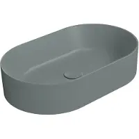 GSI Kube X Color Keramische wastafel op de plaat, 60x37cm, ovaal, mat agave