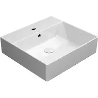 GSI Kube X Keramische wastafel 50x47cm, geslepen onderrand, wit ExtraGlaze