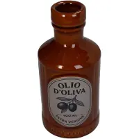 Kersten Vaas Olio D'Oliva Aardewerk H20.5cm Bruin bruin Aardewerk Vaas