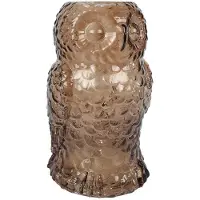 Merkloos Vaas Uil licht bruin glas 16x16x20cm bruin Glas Vaas