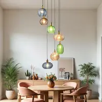 LumenXL Design hanglamp met verschillende kleuren geribbeld glas - Altair