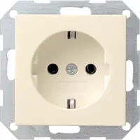 Gira Systeem 55 Wandcontactdoos met randaarde 1V Crème wit 446601