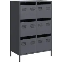 vidaXL Hoge kast 68x39x101,5 cm staal antracietkleurig