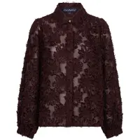 Red Button Rb blouse fringes burgundy