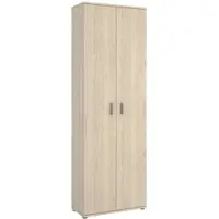 Dmora Multi-functionele Kast 2 Deuren, 61x190h cm Bruin Eiken, 6 Planken