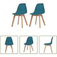 The Living Store : Eetkamerstoelen, 2 stuks, turquoise, kunststof