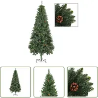 The Living Store Kunstkerstboom met dennenappels, groen, 210 cm