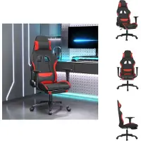 vidaXL Gaming stoel met voetsteun, zwart en rood, stof - Gaming stoel