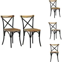 vidaXL Eetkamerstoelen, 2 stuks, zwart, mango massief hout - Eetkamerstoelen