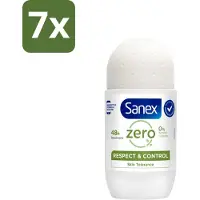 Sanex 7 x Deodorant Roller Zero% Normal Skin 50 ml - 24 Uur Deodorant - Aluminiumzouten Vrij - Alcohol Vrij - Huidvriendelijk - Gevoelige Huid