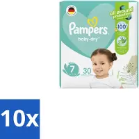 Pampers 10 x – Luiers – Active Baby Dry Maat 7 – 30 Luiers - Luiers Voor Baby - Droge Huid - Comfortabele Luiers - Langdurige Droogheid - Peuters Luiers