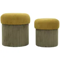 Mauro Ferretti Opbergkruk Puff With Storage Aspen Green Set 2 Pcs Ø 42×44 cm
