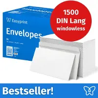 Easyprint NIEUW: Enveloppen zonder venster, DIN Lang, onbedrukt, 1500 stuks
