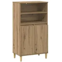 vidaXL Highboard Artisanaal eiken 60 x 36 x 110 cm Bewerkt hout