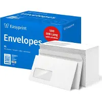 Easyprint NIEUW: Enveloppen met venster, DIN Lang, onbedrukt, 500 stuks