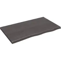 vidaXL Tafelblad 100x60x(2-4)cm behandeld eikenhout donkerbruin