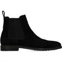 Manfield Zwarte suède chelsea boots | Maat 41