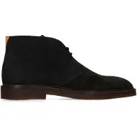 Manfield Zwarte suède desertboots | Maat 40