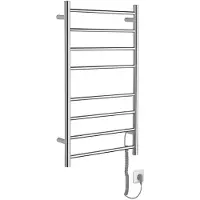 Sapho Redondo elektrische handdoekradiator rond 50x90cm 75W gepolijst RVS